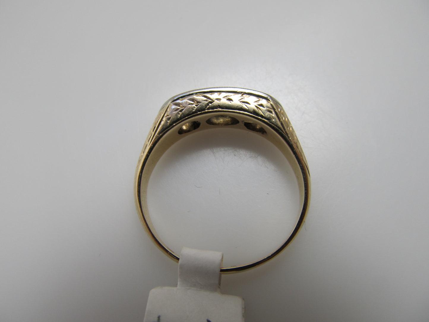 Vintage 3 stone diamond ring, 14k white and yellow gold