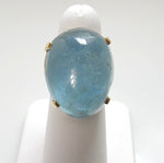 HUGE 30.00ct cabochon cut aquamarine ring