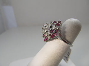 1.25ct diamond and ruby cocktail ring