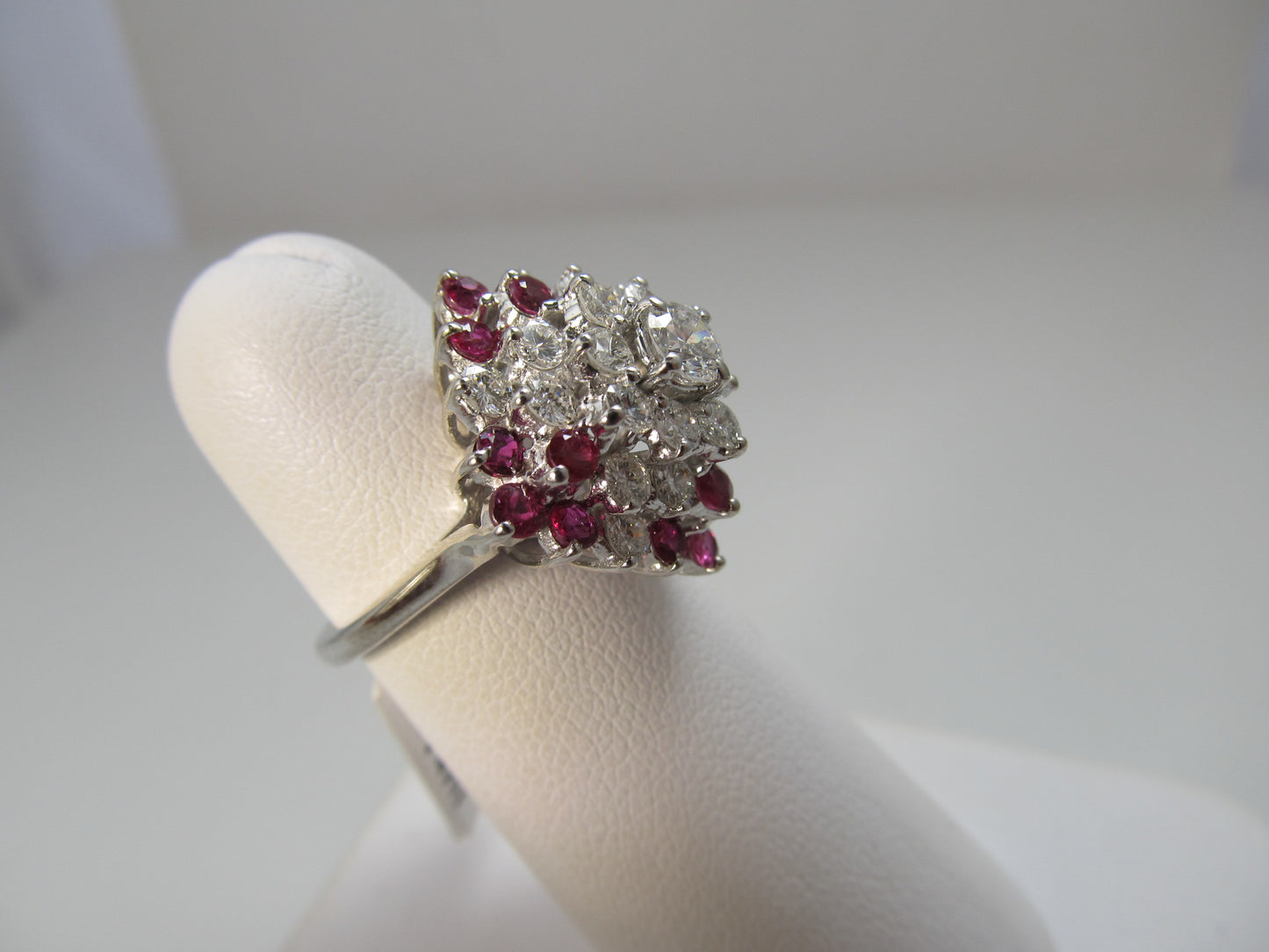 1.25ct diamond and ruby cocktail ring