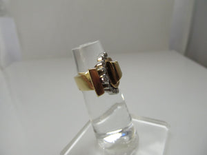 Vintage retro 18k yellow gold diamond ring