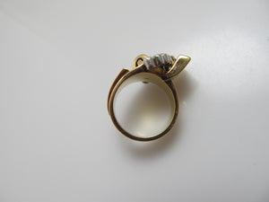 Vintage retro 18k yellow gold diamond ring