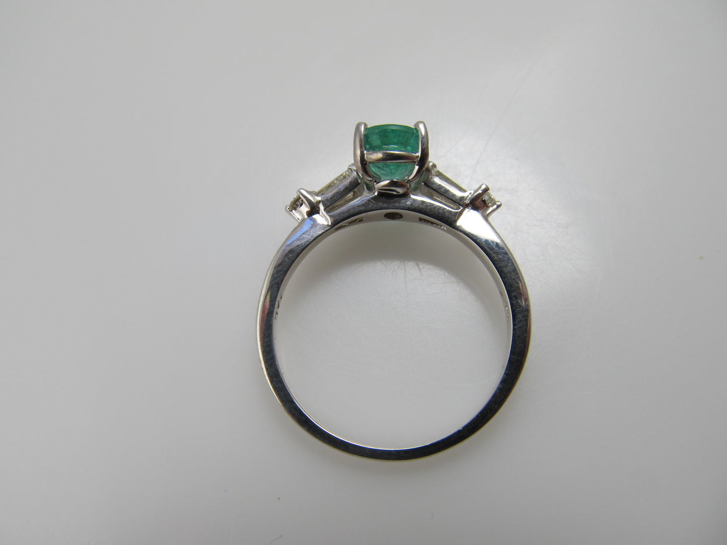 Estate 1.25ct natural emerald and diamond ring