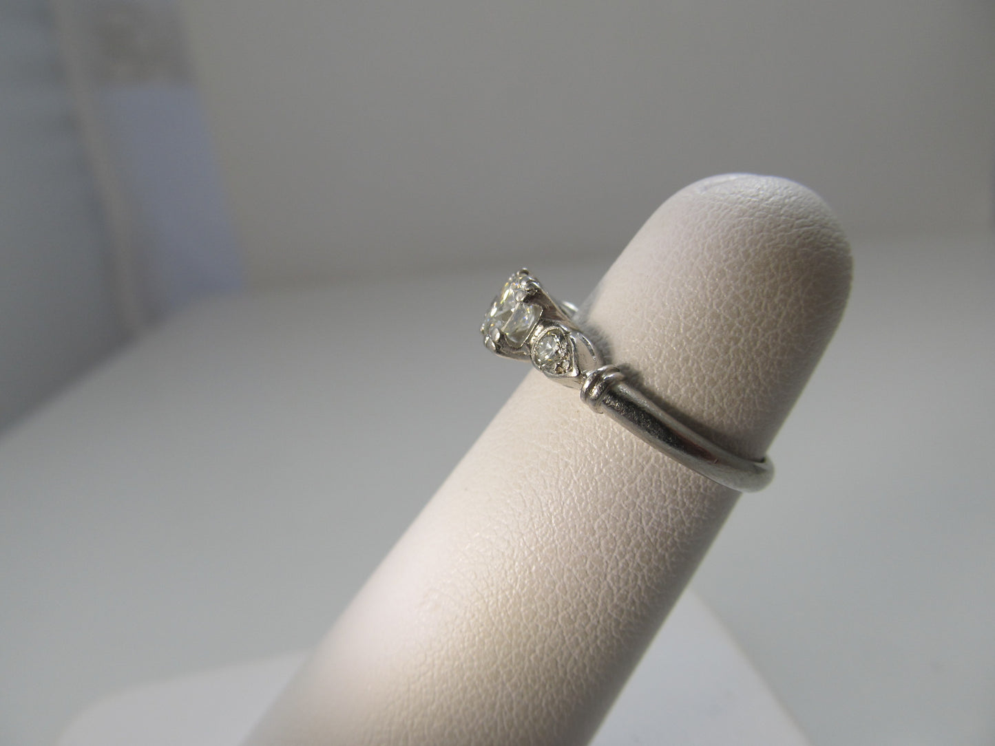 Vintage platinum diamond engagement ring