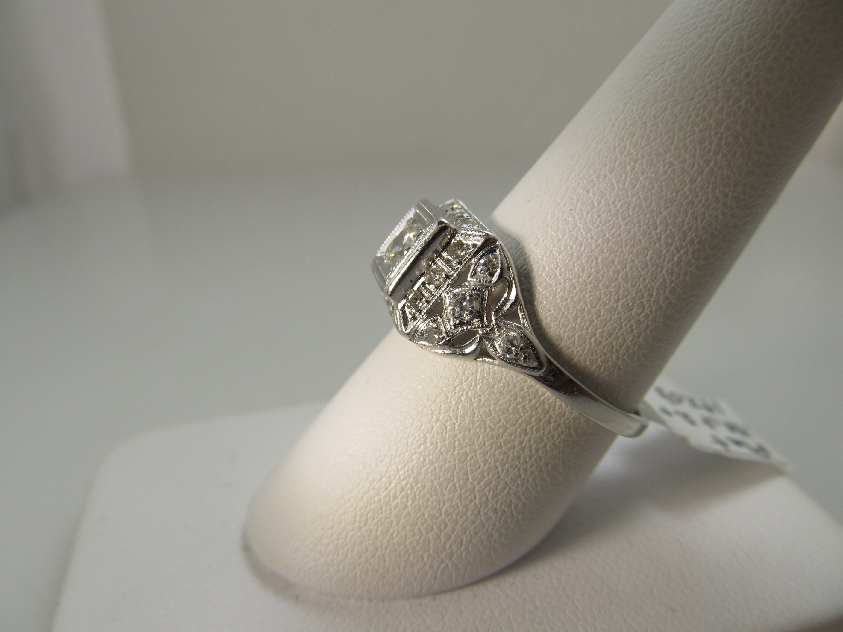 Antique platinum and diamond ring