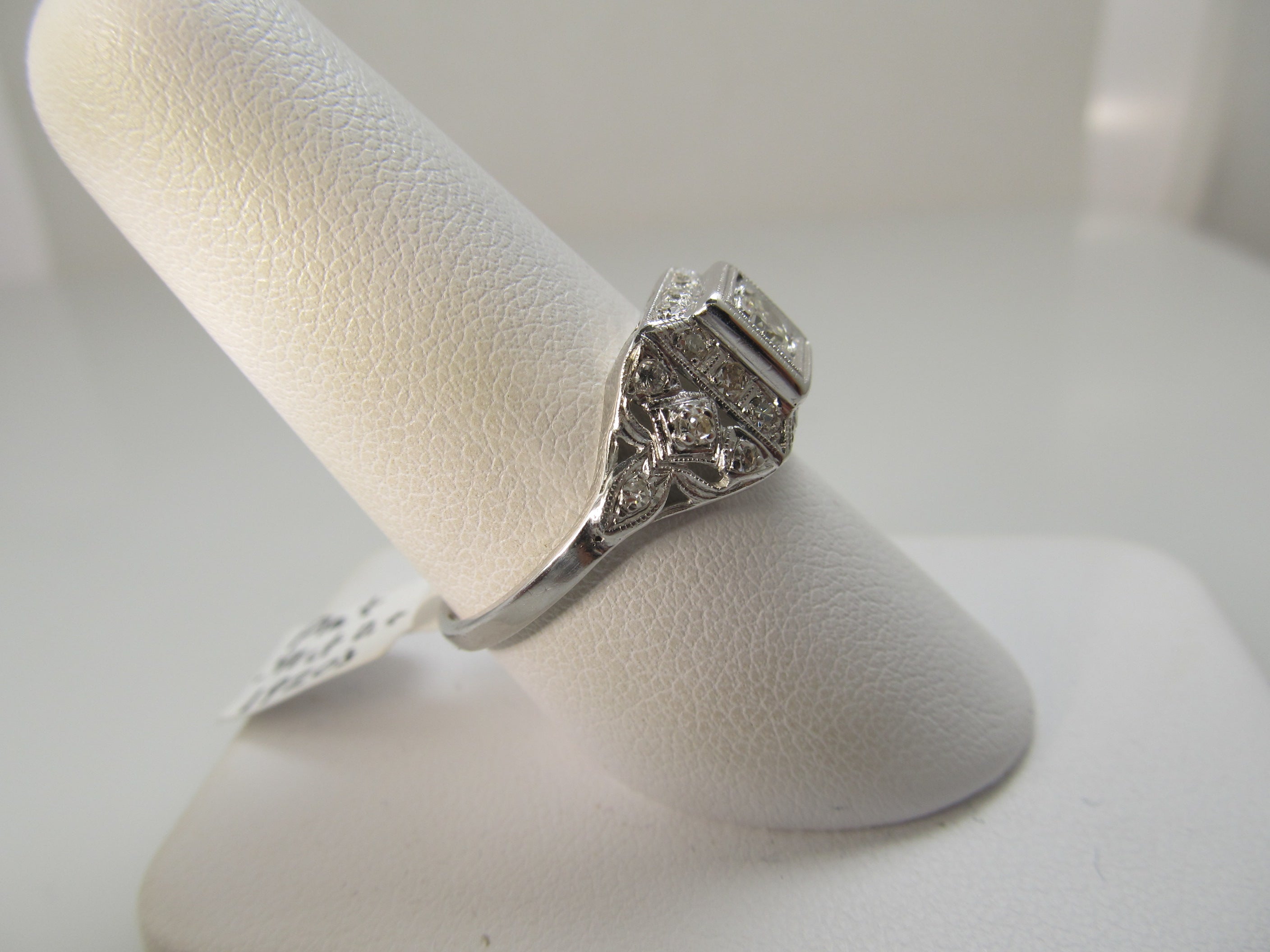 Antique platinum and diamond ring