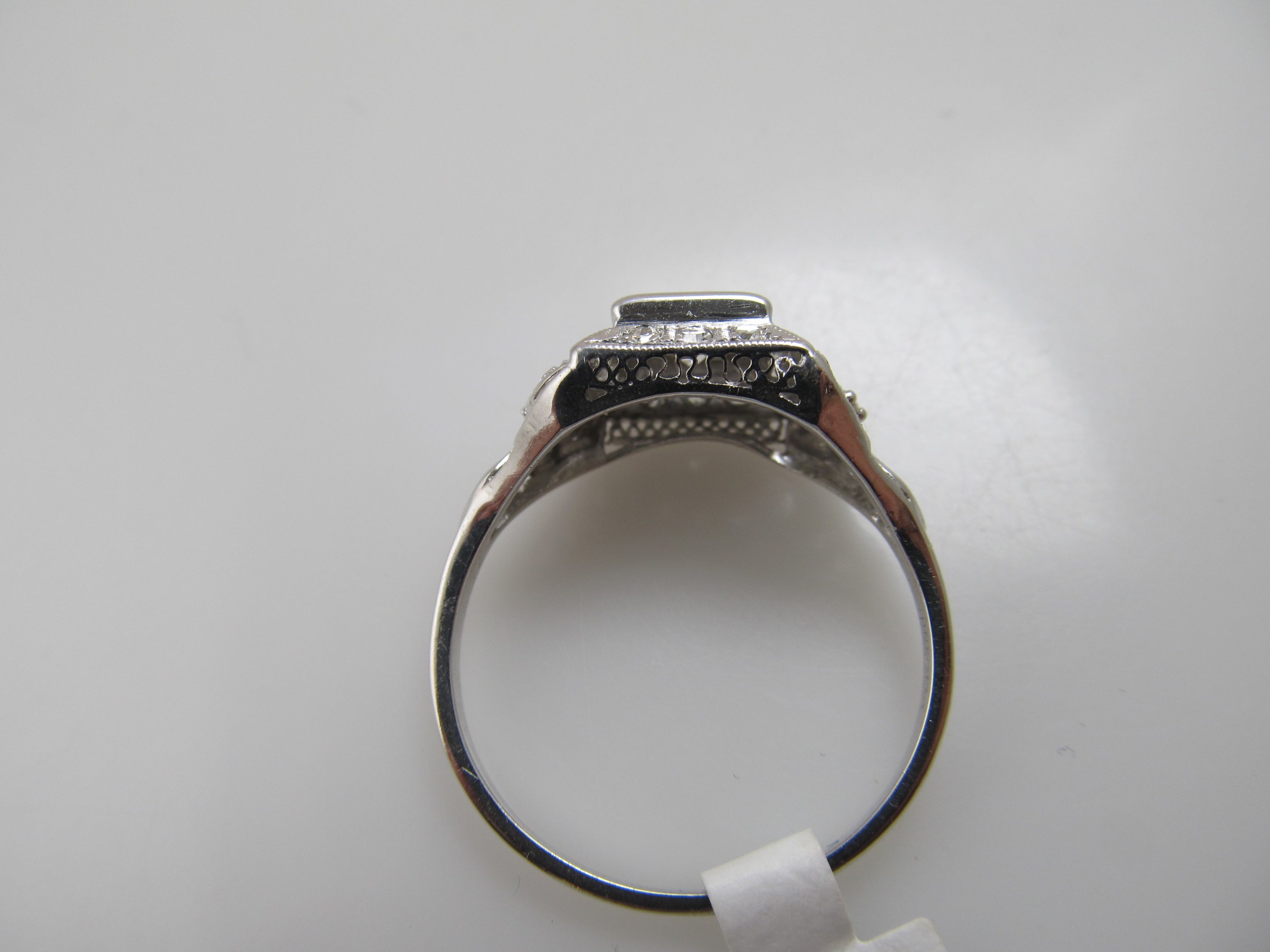 Antique platinum and diamond ring