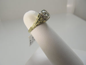 Antique yellow gold diamond engagement ring