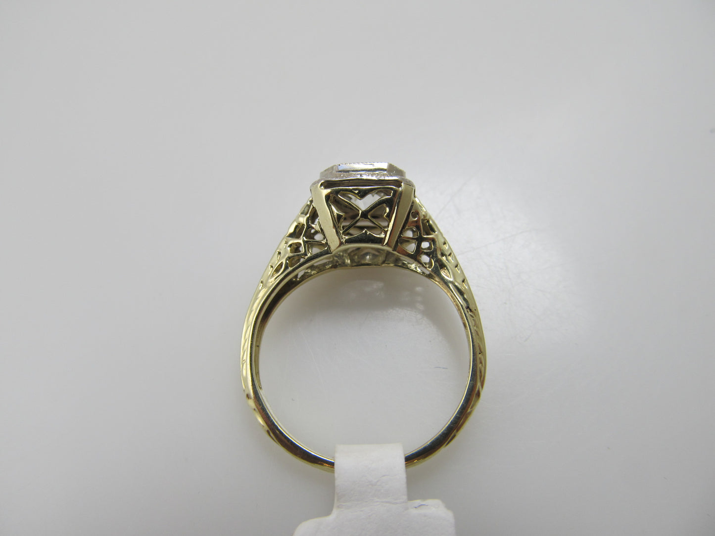 Antique yellow gold diamond engagement ring
