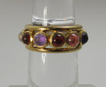 18k yellow gold cabochon gemstone eternity band