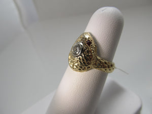 Vintage 14k yellow gold snake ring with a .35ct diamond