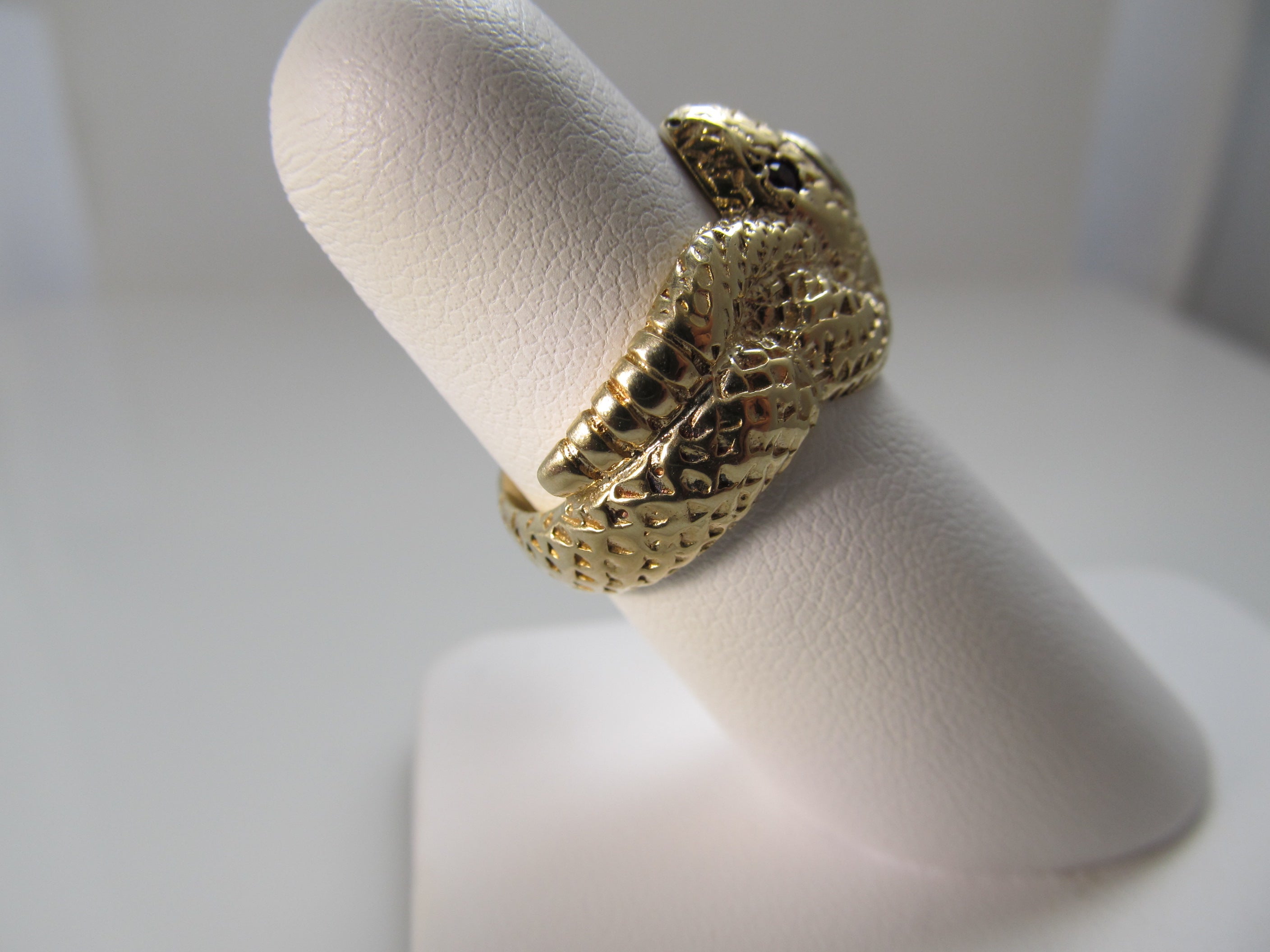 Vintage 14k yellow gold snake ring with a .35ct diamond