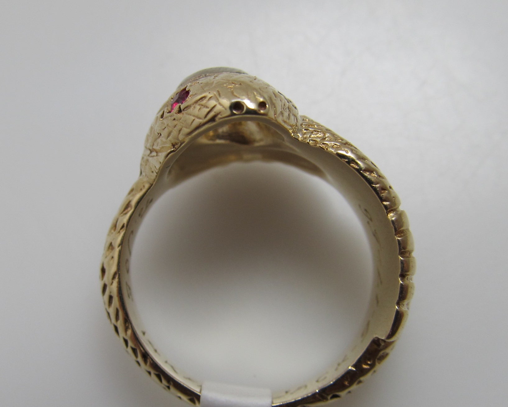 Vintage 14k yellow gold snake ring with a .35ct diamond