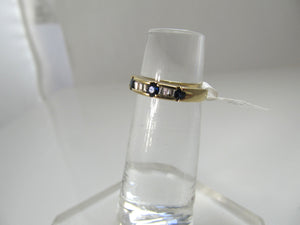 14k yellow gold sapphire diamond band