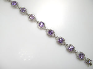 Extra pretty 14k white gold amethyst diamond bracelet