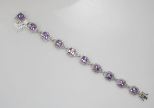 Extra pretty 14k white gold amethyst diamond bracelet