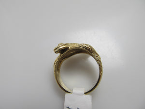 Vintage 14k yellow gold double snake ring