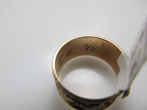 14k gold wedding band, dated 1901