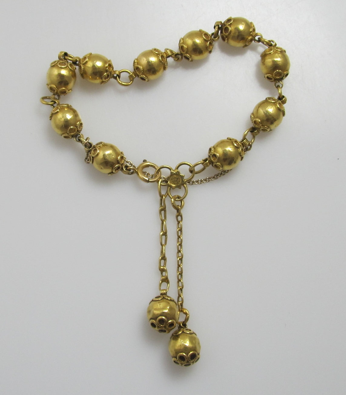 Vintage 22k yellow gold bead bracelet