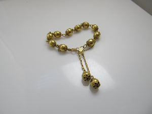 Vintage 22k yellow gold bead bracelet