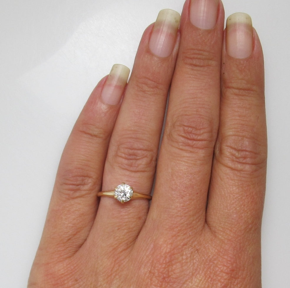 Antique .80ct diamond engagement ring