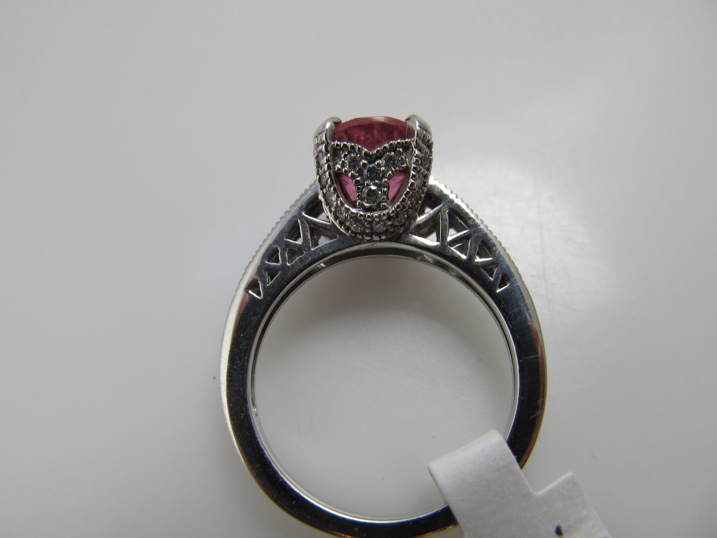Estate 2.75ct pink tourmaline diamond ring