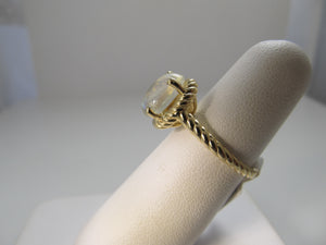 14k yellow gold ring with moonstone