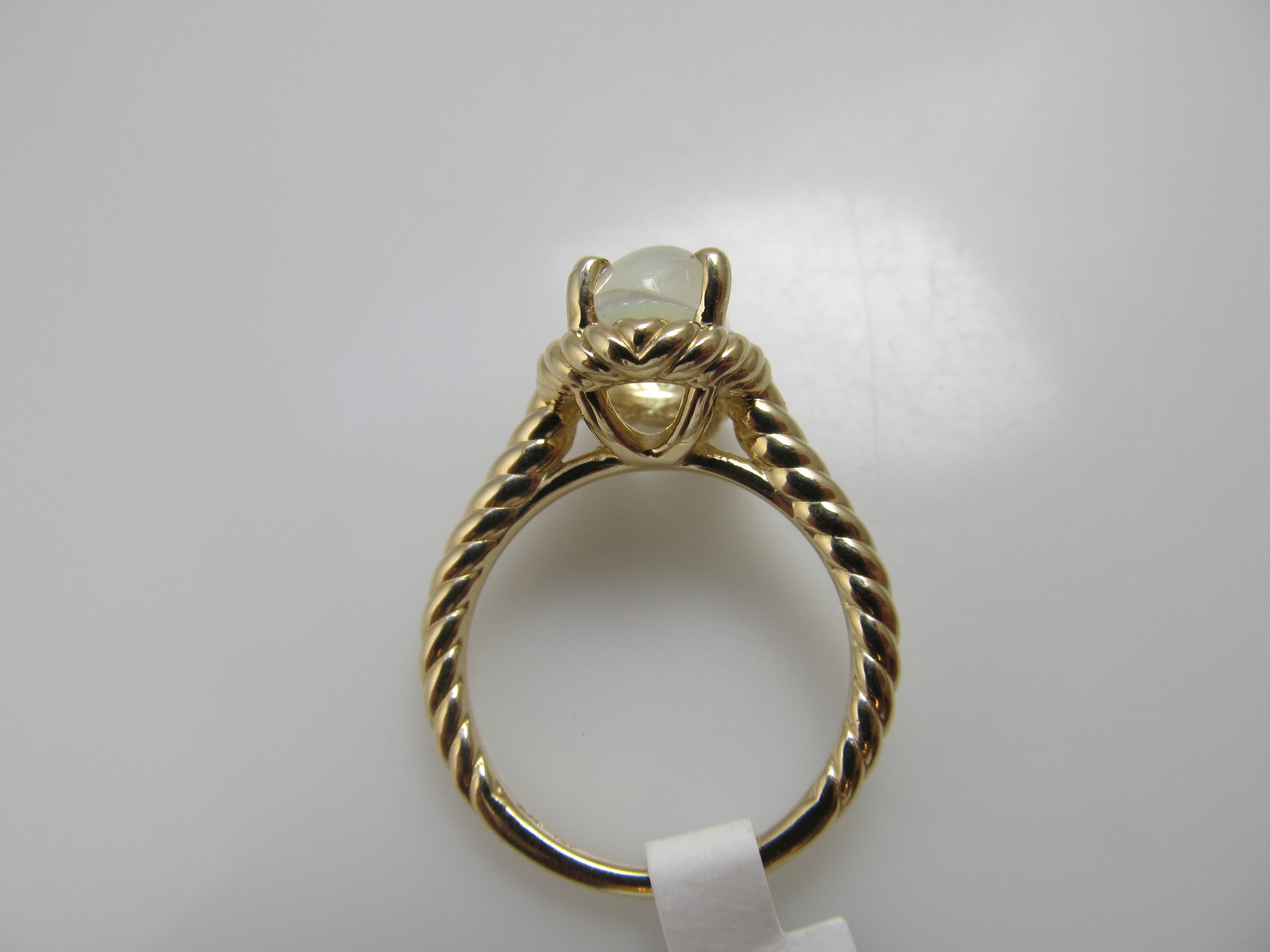 14k yellow gold ring with moonstone