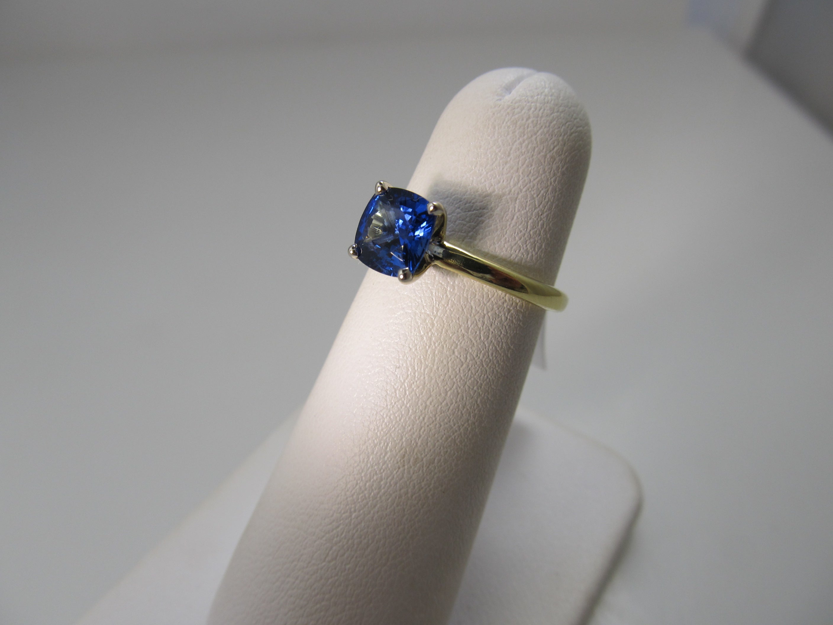 1.25ct cushion cut sapphire engagement ring