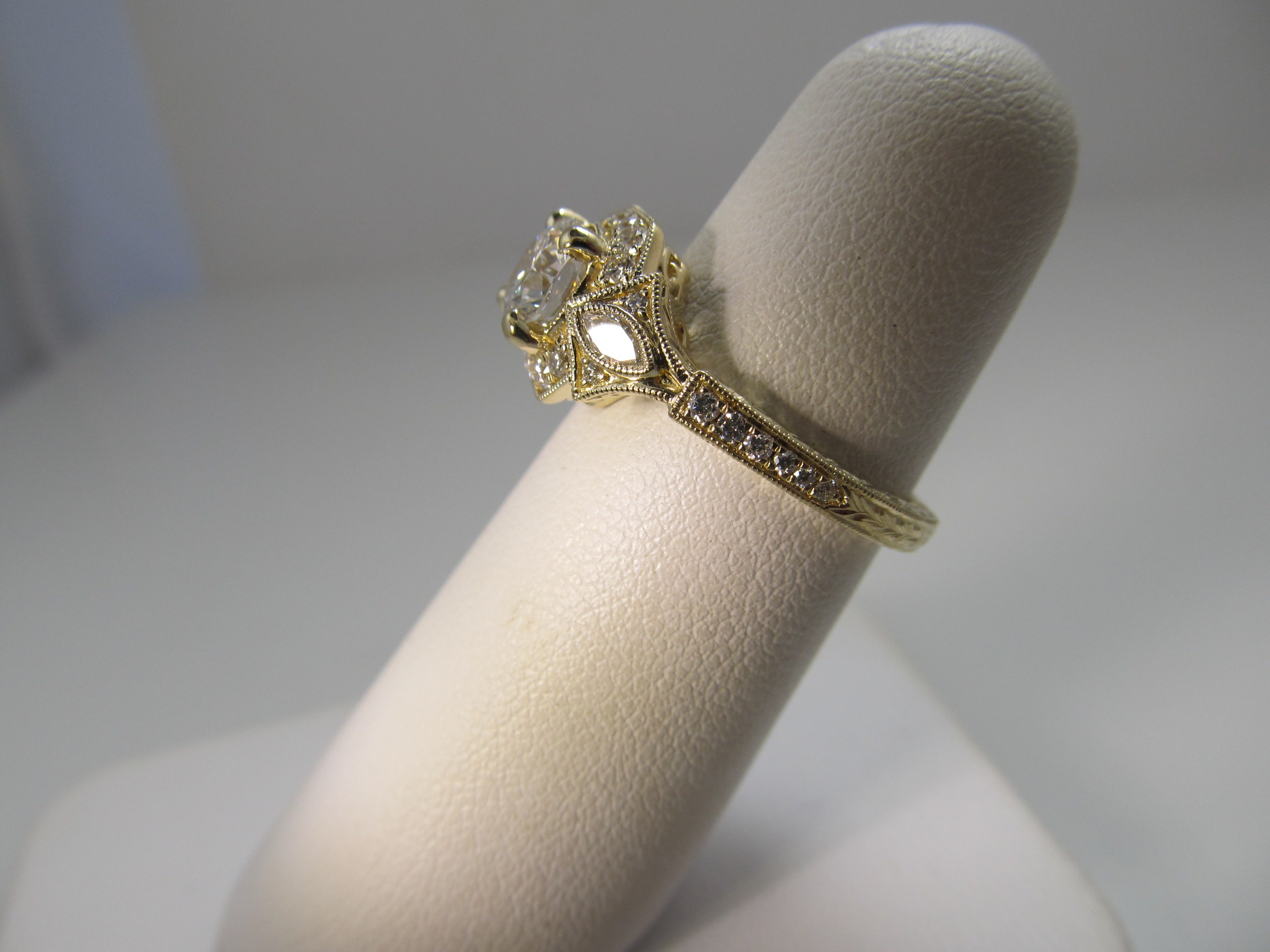 Gabriel & Co yellow gold diamond ring