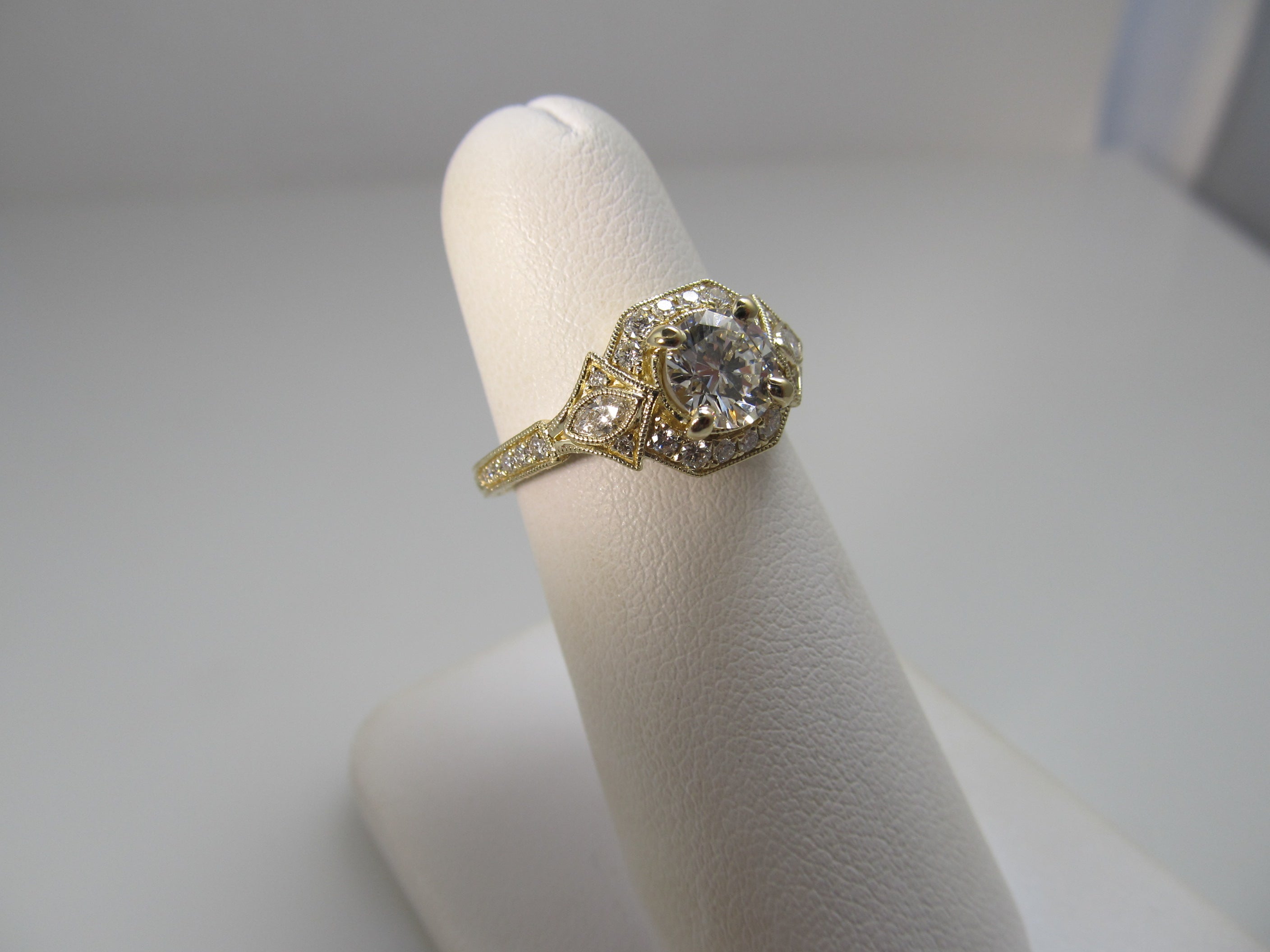 Gabriel & Co yellow gold diamond ring