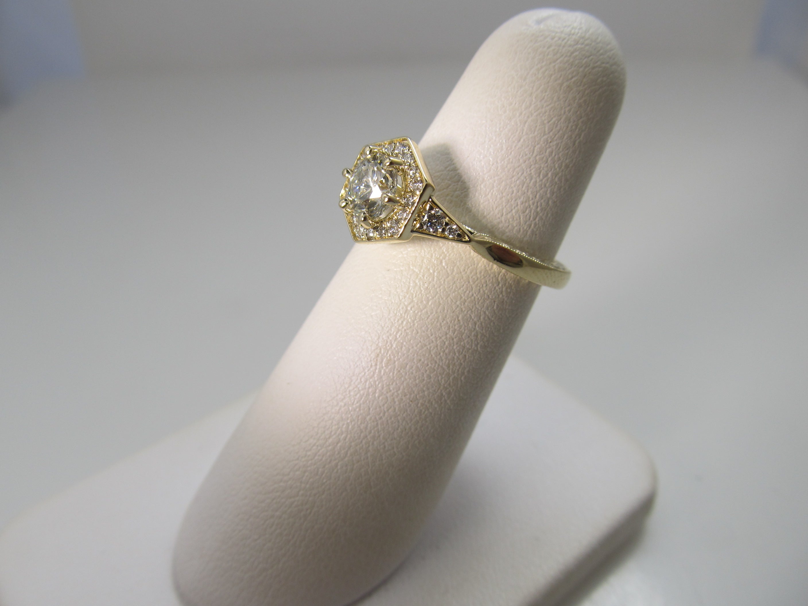 Gabriel & Co yellow gold diamond ring