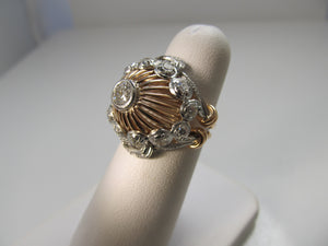 Vintage retro rose gold diamond ring