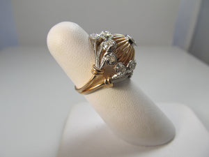 Vintage retro rose gold diamond ring