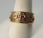 Vintage retro 14k rose gold ruby band