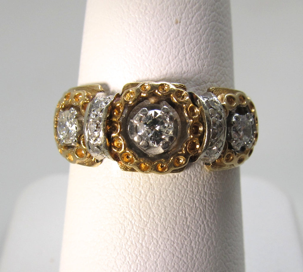 Estate 14k yellow gold ring with .50cts in diamonds