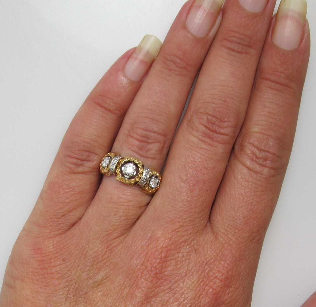 Estate 14k yellow gold ring with .50cts in diamonds