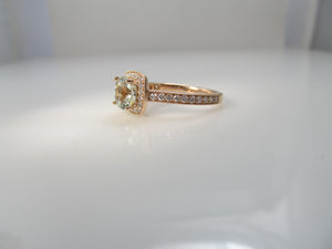 Gabriel & Co rose gold aquamarine diamond ring