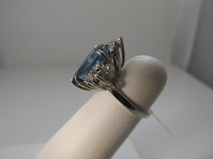 London Blue topaz diamond cocktail ring