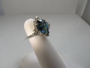 London Blue topaz diamond cocktail ring