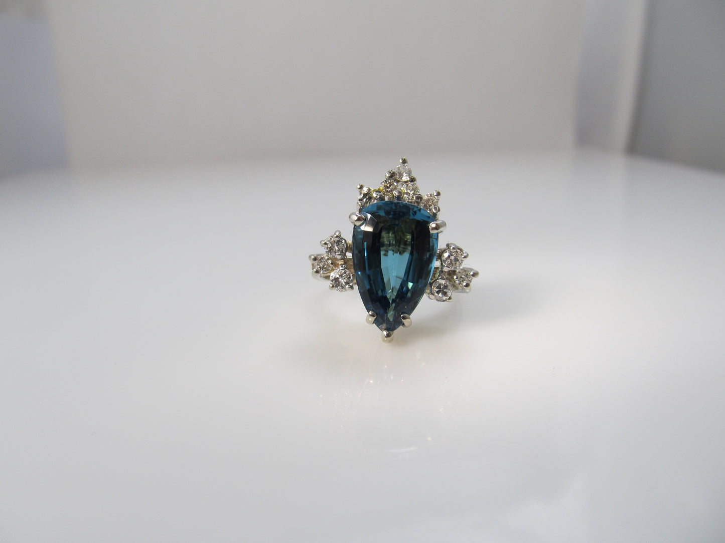 London Blue topaz diamond cocktail ring
