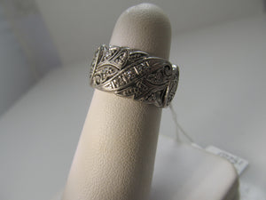 Antique wide diamond band