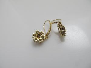 1.50ct pretty light brown diamond flower earrings