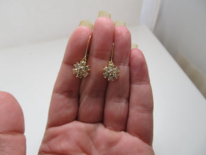 1.50ct pretty light brown diamond flower earrings