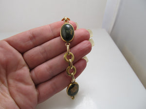 Vintage yellow gold turquoise bracelet