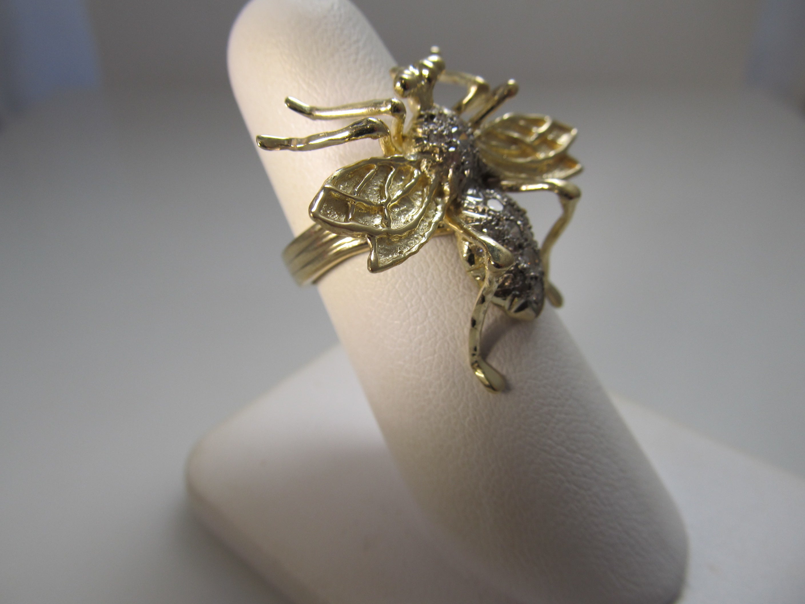 VERY cool large diamond bee ring