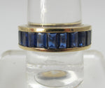 14k Yellow Gold Wide Eternity Band With 4.00cts In Sapphires.