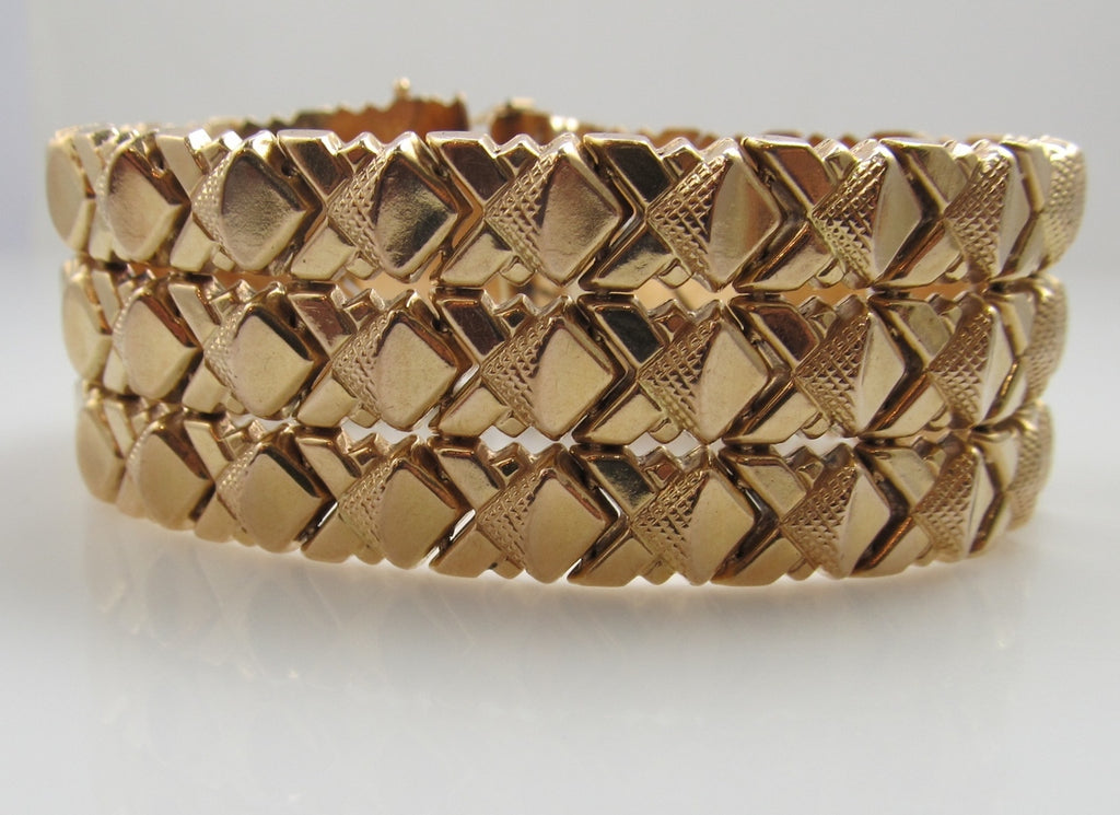 Vintage retro rose gold bracelet, antique jewelry, Victorious, Cape May