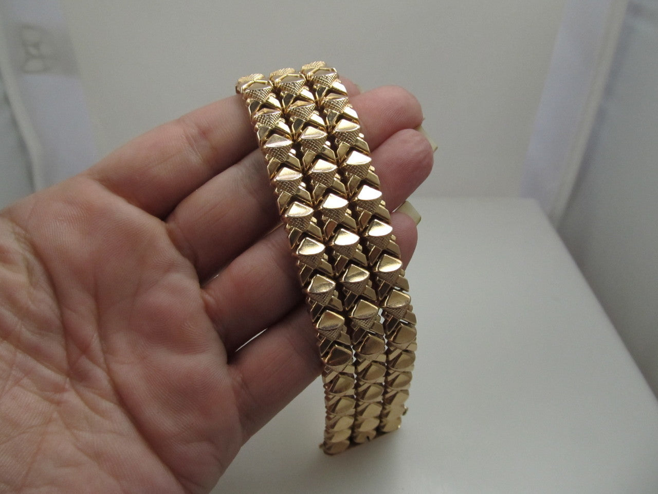 14k rose gold link bracelet, circa 1940