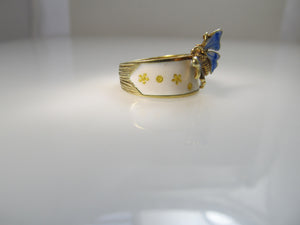 Pretty enamel butterfly ring